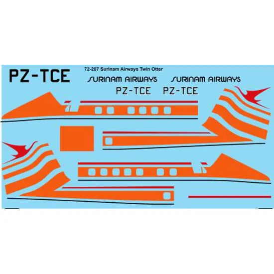 26decals 72-207 1/72 Surinam Airways Twin Otter Laser Decal