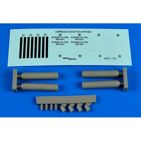 Aerobonus 480103 1/48 Dummy Resin Compressed Gas Bottles Nitrogen