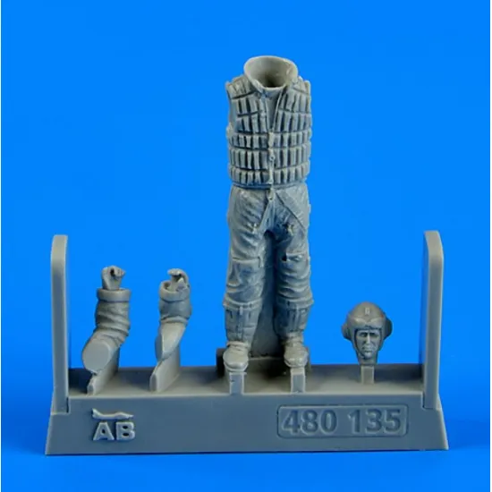 Aerobonus 480135 1/48 German Luftwaffe Pilot Wwii With Life Jacket Resin Kit