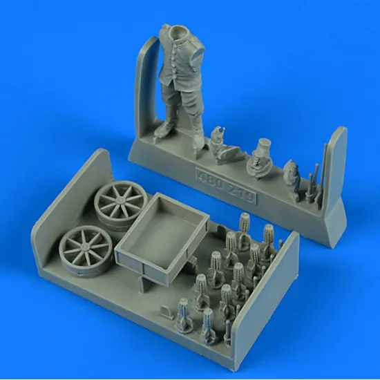 Aerobonus 480219 1/48 German Wwi Aircraft Armorer With Ammunition Cart