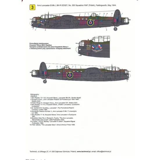 Techmod 72166 1/72 Avro Lancaster B Mk I Decal For Aircraft