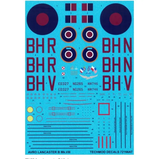 Techmod 72166 1/72 Avro Lancaster B Mk I Decal For Aircraft