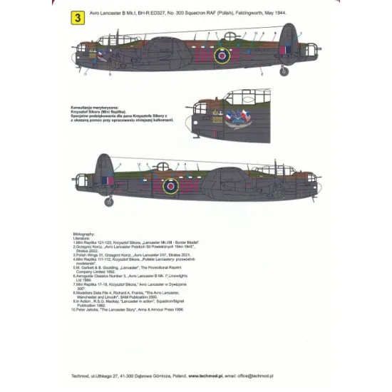 Techmod 48824 1/48 Avro Lancaster B Mk I Decal For Aircraft
