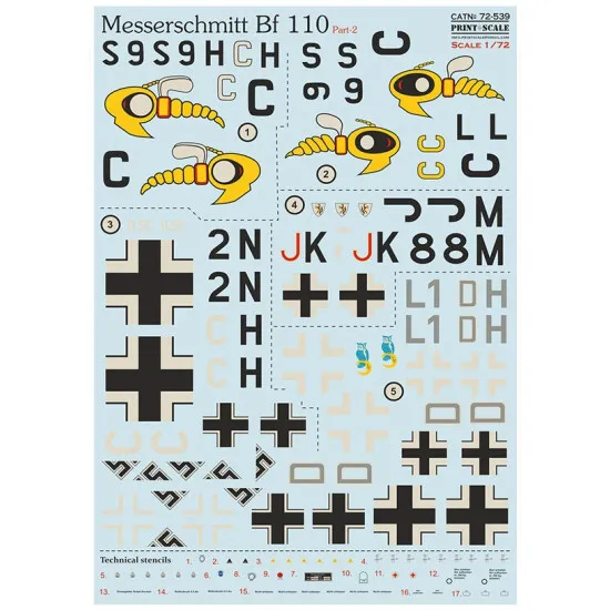 Print Scale 72-539 1/72 Messerschmitt Bf-110 Part 2