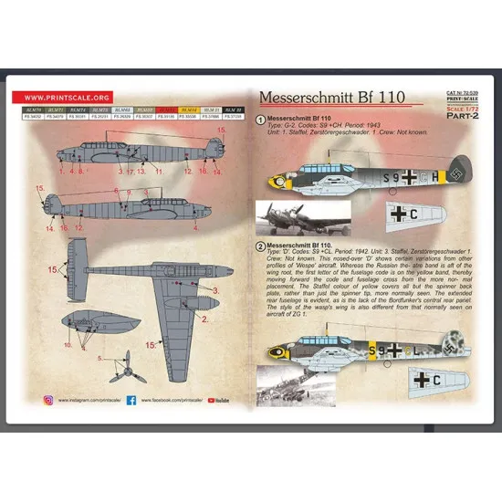 Print Scale 72-539 1/72 Messerschmitt Bf-110 Part 2