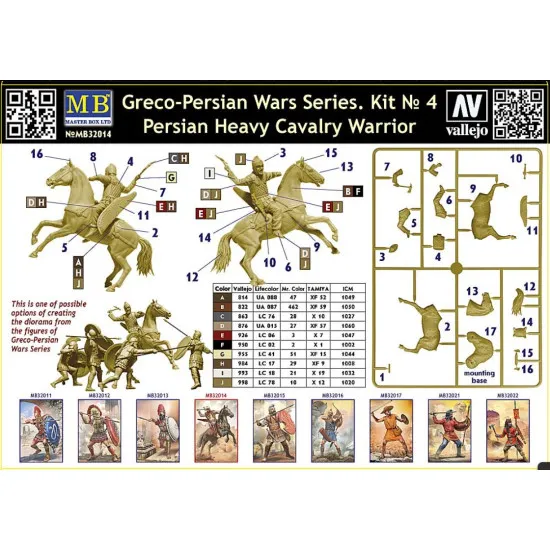 Master Box 32014 1/32 Greco-persian Wars Series Kit 4 Persian Heavy Cavalry Warrior Plastic Model Kit