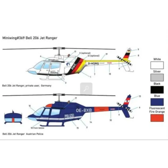 Miniwing 369 1/144 Bell 206 Jet Ranger Plastic Model Kit