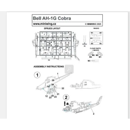 Miniwing 371 1/144 Bell Ah-1g Cobra In Vietnam War Plastic Model Kit