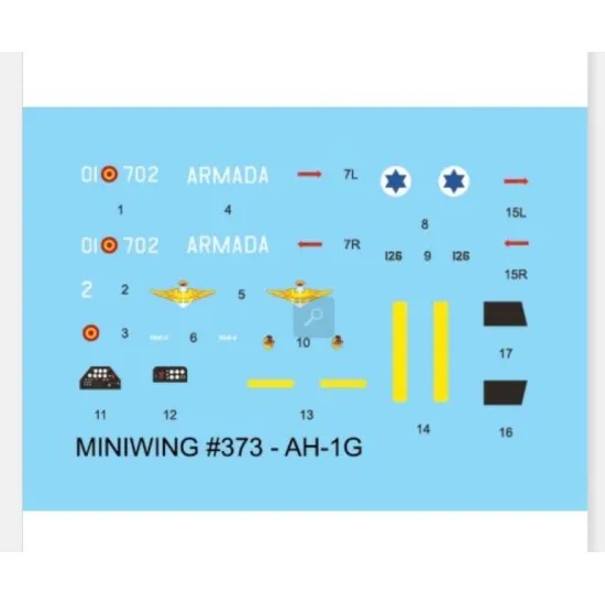Miniwing 373 1/144 Bell Ah-1g Cobra Foreign Users Plastic Model Kit
