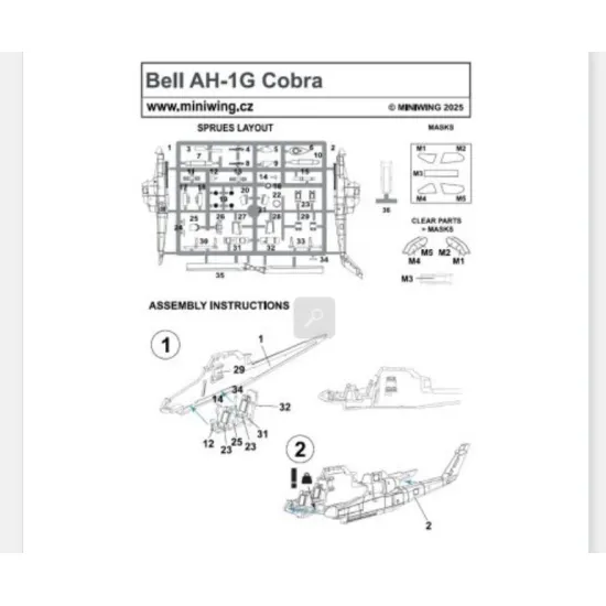 Miniwing 373 1/144 Bell Ah-1g Cobra Foreign Users Plastic Model Kit