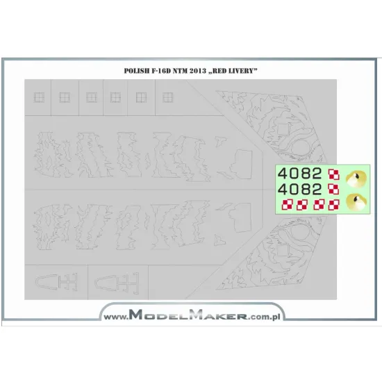 Model Maker Md48187 1/48 Polish F-16d Ntm 2013 Red Livery