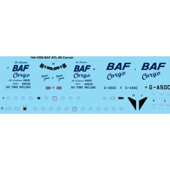 26decals 144-1000 1/144 Baf British Air Ferries Atl98 Carvair Laser Decal