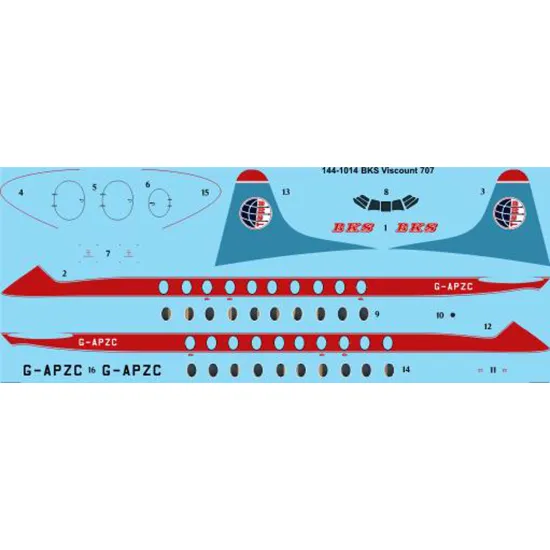 26decals 144-1014 1/144 Bks Vickers Viscount 700 Laser Decal