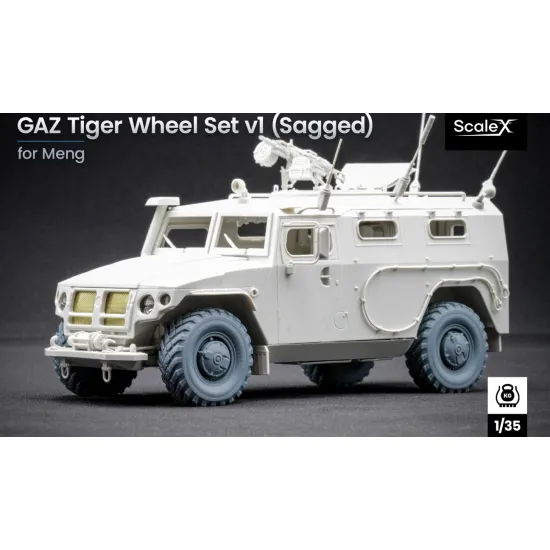 Scalex Wm-35015s 1/35 Gaz Tiger V1 Sagged Wheel Set For Meng