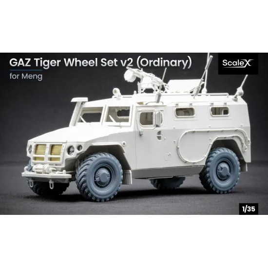 Scalex Wm-35016 1/35 Gaz Tiger V2 With Shield Ordinary Wheel Set For Meng