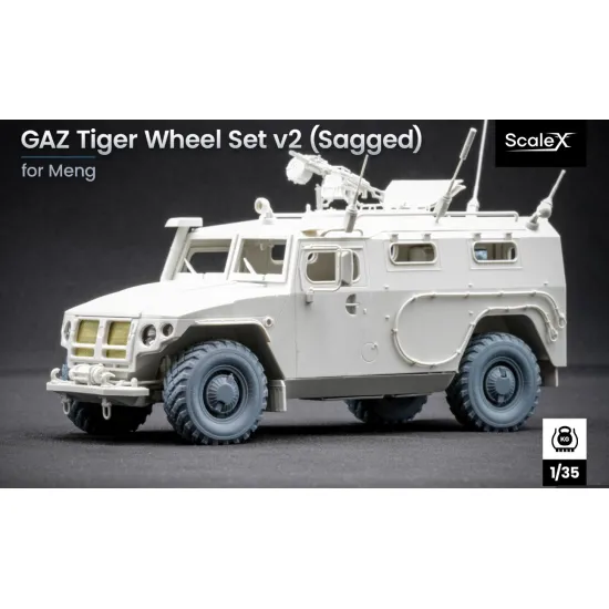 Scalex Wm-35016s 1/35 Gaz Tiger V2 With Shield Sagged Wheel Set For Meng