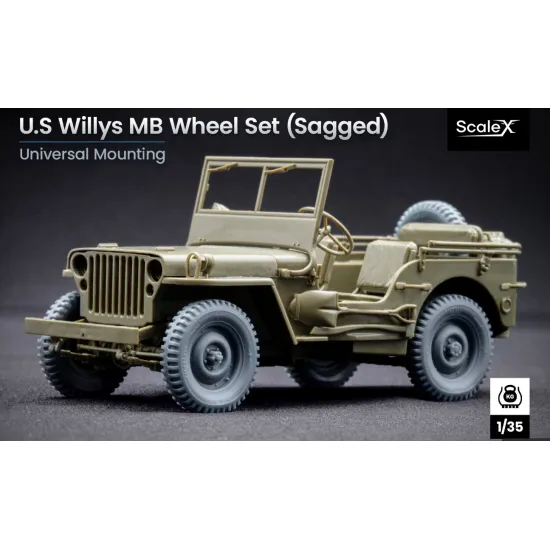 Scalex Ww-35001s 1/35 U S Willysmb Sagged Wheel Set For Universal