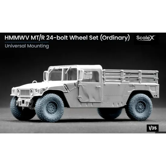 Scalex Wm-35001 1/35 Hmmwv Mt/R 24-bolt Ordinary Wheel Set For Icm