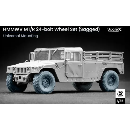 Scalex Wm-35001s 1/35 Hmmwv Mt/R 24-bolt Sagged Wheel Set For Icm
