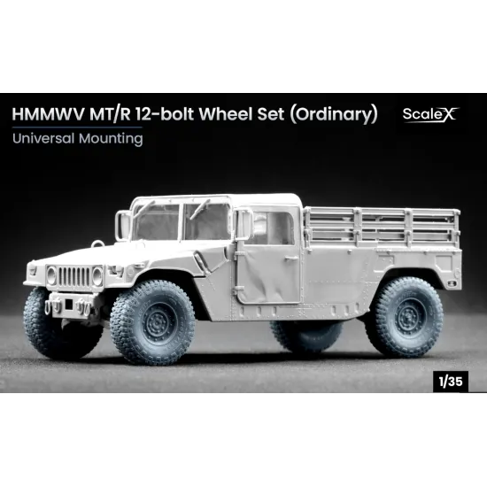 Scalex Wm-35002 1/35 Hmmwv Mt/R 12-bolt Ordinary Wheel Set For Icm