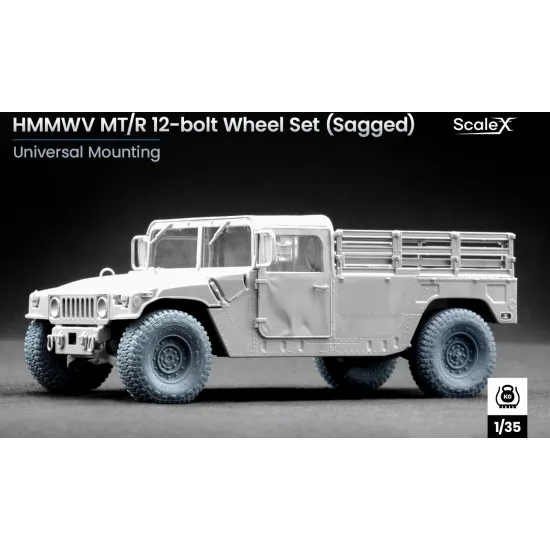 Scalex Wm-35002s 1/35 Hmmwv Mt/R 12-bolt Sagged Wheel Set For Icm