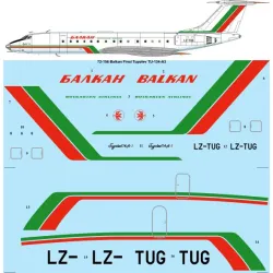 26decals 72-156 1/72 Balkan Late Tupolev Tu-134a Decal For Aircraft