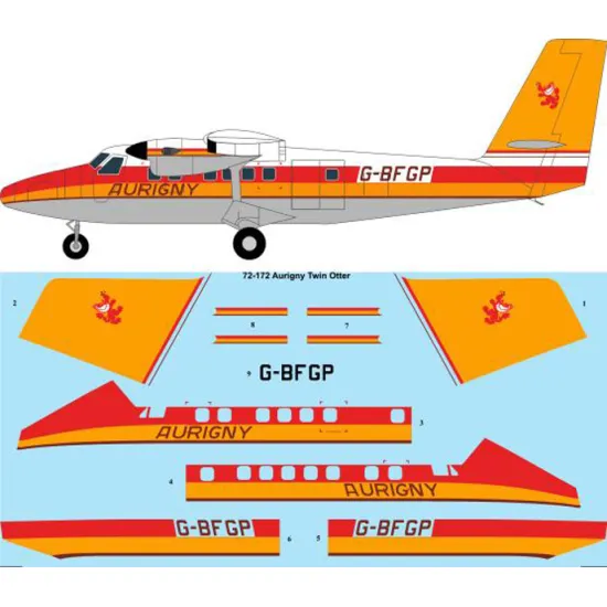 26decals 72-172 1/72 Aurigny Twin Otter Decal For Aircraft