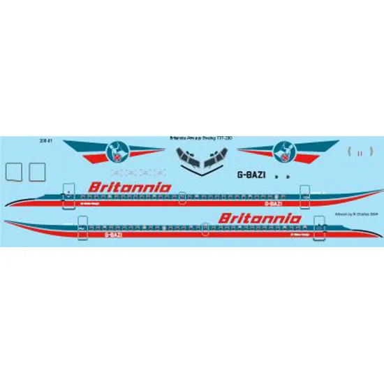 26decals 200-01 1/200 Britannia Airways Boeing 737-200 Laser Decal
