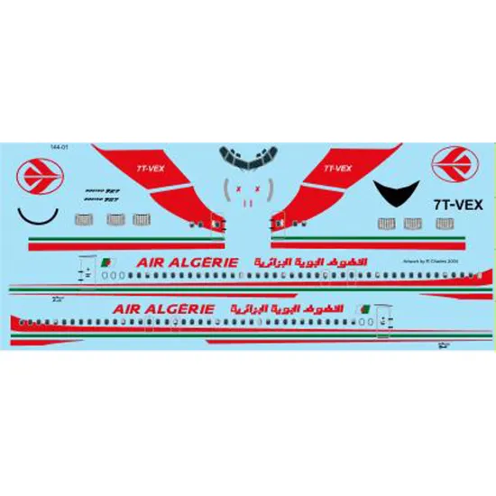 26decals 200-02 1/200 Air Algeria Boeing 727-200 Decal For Aircraft