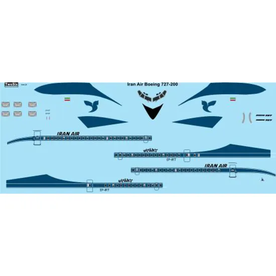 26decals 200-04 1/200 Iran Air Boeing 727-200 Decal For Aircraft
