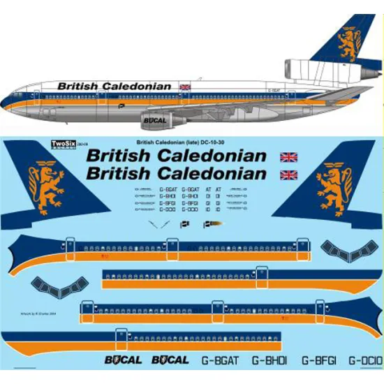 26decals 200-09 1/200 British Caledonain Late Dc-10-30 Laser Decal For Aircraft