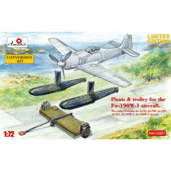 Amodel Na72007 1/72 Floats Trolley Fw190w-1 Trolley Ar-95 Ar196 Ar199 Bf-109w-1