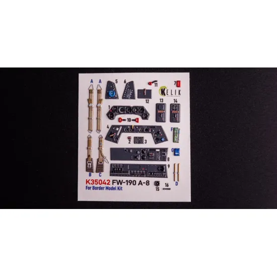 Kelik K35042 1/35 Fw-190a-8 - Interior 3d Decals For Border Models Kit