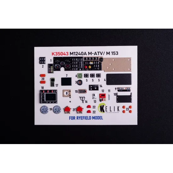 Kelik K35043 1/35 M1240a M-atv - Interior 3d Decals For Rfm Kit