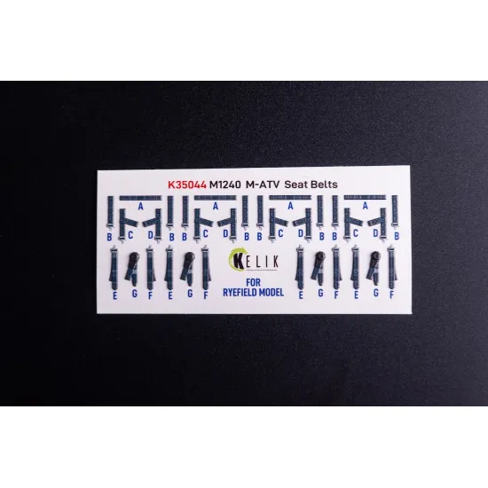 Kelik K35044 1/35 M1240a M-atv Seat Belts - Interior 3d Decals For Rfm Kit
