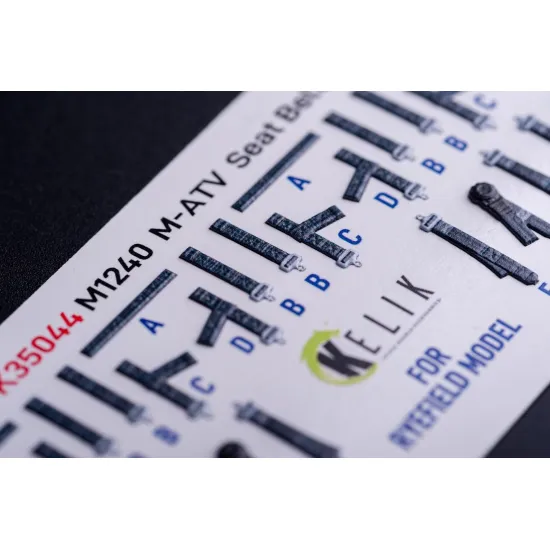 Kelik K35044 1/35 M1240a M-atv Seat Belts - Interior 3d Decals For Rfm Kit