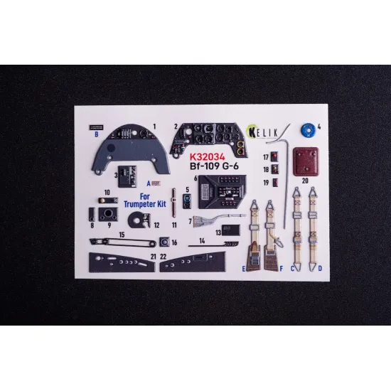Kelik K32034 1/32 Bf-109 G-6 - Interior 3d Decals For Trumpeter Kit