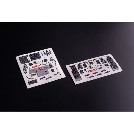 Kelik K32036 1/32 F-16cj - Interior 3d Decals For Tamiya Kit