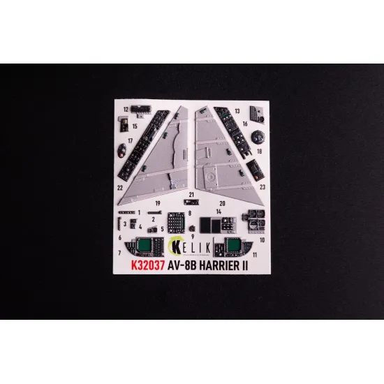 Kelik K32037 1/32 Av-8 Harrier - Interior 3d Decals For Trumpeter Kit
