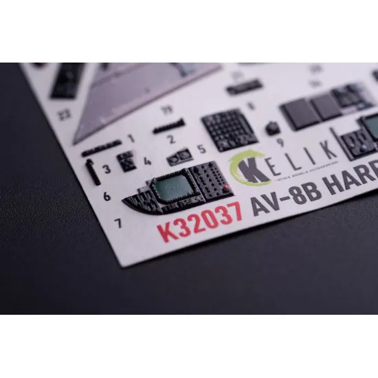 Kelik K32037 1/32 Av-8 Harrier - Interior 3d Decals For Trumpeter Kit