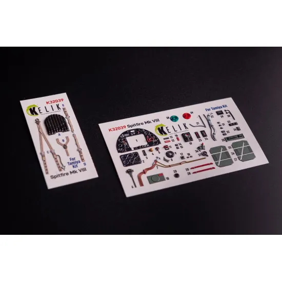 Kelik K32039 1/32 Spitfire Mk Viii - Interior 3d Decals For Tamiya Kit