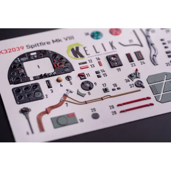 Kelik K32039 1/32 Spitfire Mk Viii - Interior 3d Decals For Tamiya Kit