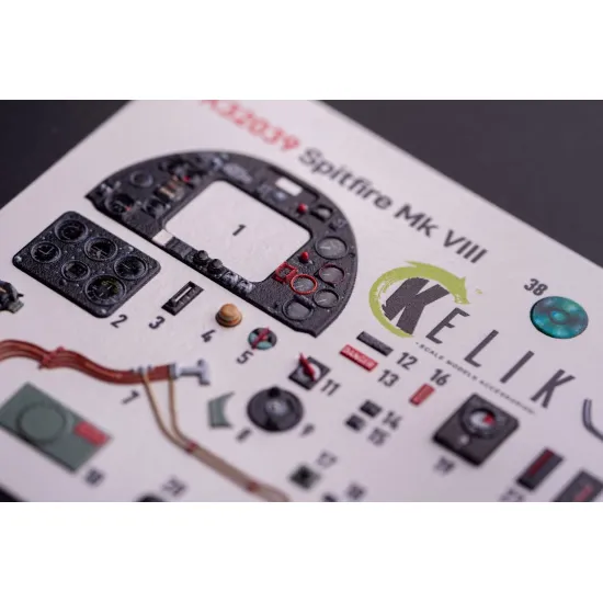 Kelik K32039 1/32 Spitfire Mk Viii - Interior 3d Decals For Tamiya Kit