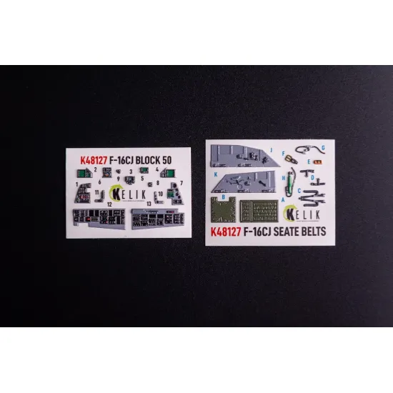 Kelik K48127 1/48 F-16cj - Interior 3d Decals For Tamiya Kit