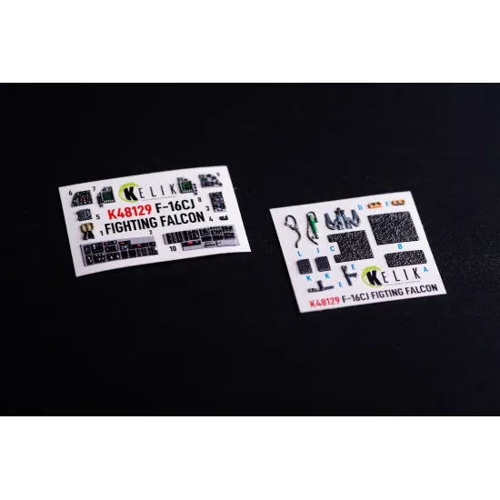 Kelik K48129 1/48 F-16cj - Interior 3d Decals For Hasegawa Kit