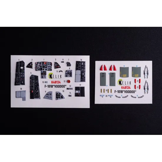 Kelik K48134 1/48 F-101b Voodoo - Interior 3d Decals For Zimi Model/Kittyhawk Kit