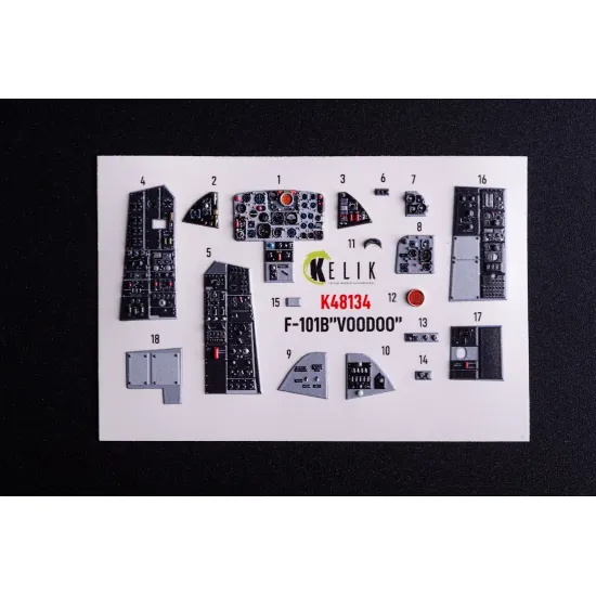 Kelik K48134 1/48 F-101b Voodoo - Interior 3d Decals For Zimi Model/Kittyhawk Kit