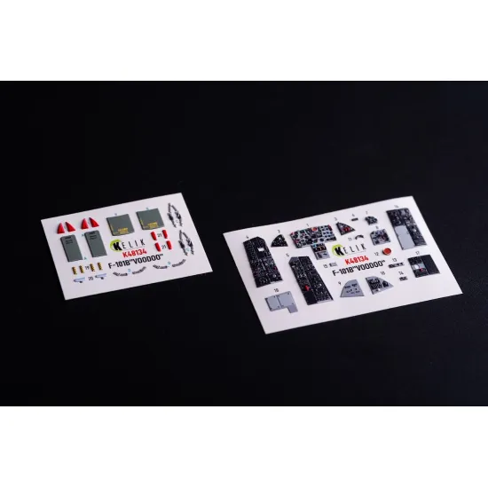 Kelik K48134 1/48 F-101b Voodoo - Interior 3d Decals For Zimi Model/Kittyhawk Kit