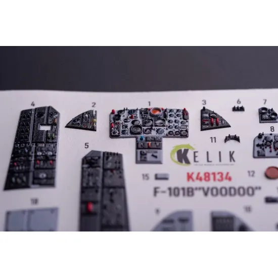 Kelik K48134 1/48 F-101b Voodoo - Interior 3d Decals For Zimi Model/Kittyhawk Kit