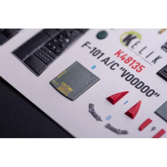 Kelik K48135 1/48 F-101a/C Voodoo - Interior 3d Decals For Zimi Model/Kittyhawk Kit